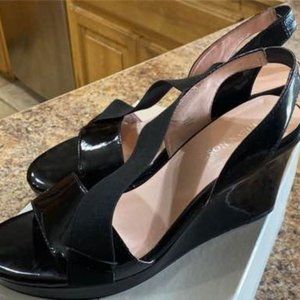 Taryn Rose Black Patent Leather Wedge - 9.5